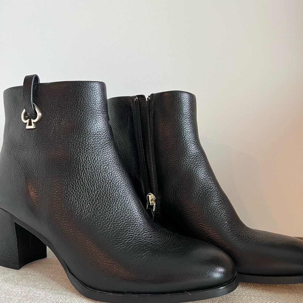 Kate Spade Black Leather Ankle Boots
